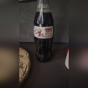 Coca-Cola 1993 National Champions Bottle with Red and White Design Florida st